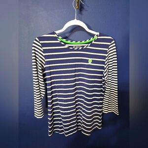 IBKUL Golf Tennis Top Shirt Small Bright Long Sleeve Crew Neck  Striped  Nautica